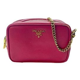 Prada-Prada Pink Saffiano Lux Leather Camera Crossbody Bag-Pink