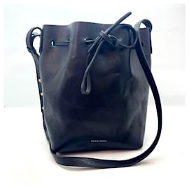 Mansur Gavriel-Mansur Gavriel Genuine Leather Bucket Bag-Black