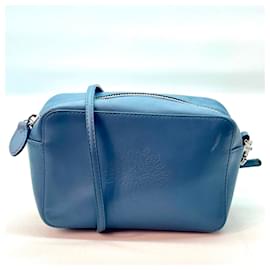 Mulberry-Mulberry Blossom Pochette with Strap Calf Nappa Leather Steel Blue Crossbody Bag-Blue