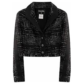 Chanel-Nuova giacca in tweed nero-Nero