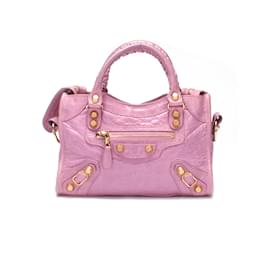 Balenciaga-Motocross Classic Mini City Bag 309544-Pink