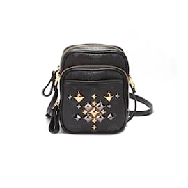 MCM-MCM Visetos Studded Crossbody Bag Leather Crossbody Bag in Very Good Condition-Black