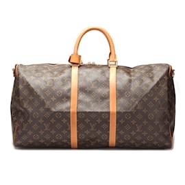 Louis Vuitton-Louis Vuitton Monogram Keepall 55 Canvas Travel Bag in Good condition-Brown