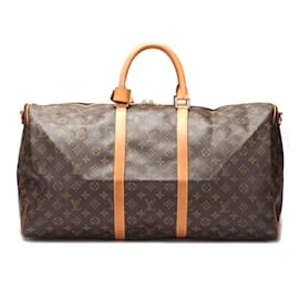 Louis Vuitton-Monograma de Louis Vuitton Keepall 55 Bolsa de viaje de lona en buen estado.-Castaño