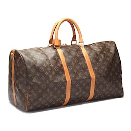 Louis Vuitton-Louis Vuitton Monogram Keepall 55 Canvas Travel Bag in Good condition-Brown