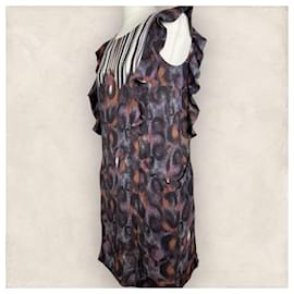 Whistles-Whistles Silk Tunic Frill Front Sleeveless Shift Dress w Pockets UK 8 US 4 EU 36-Multiple colors