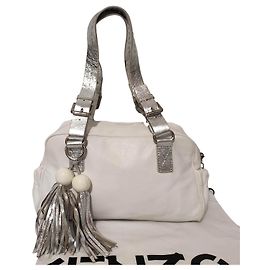 Joli sac Kenzo en véritable cuir blanc état neuf Blanc