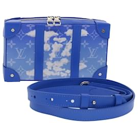 Louis Vuitton-LOUIS VUITTON Monogram Clouds Soft Trunk Wallet Bolso de hombro M45432 autenticación 47398EN-Blanco,Azul claro