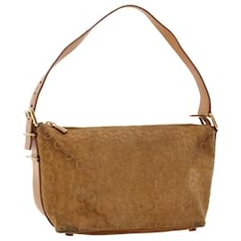 Céline-CELINE C Macadam Canvas Shoulder Bag Suede Leather Brown Auth 47408-Brown