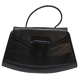 Givenchy-GIVENCHY Hand Bag Leather Black Auth yk7688b-Black