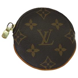 Louis Vuitton-LOUIS VUITTON Monogramm Porte Monnaie Rond Geldbörse M61926 LV Auth 47423-Monogramm