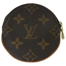 Louis Vuitton-LOUIS VUITTON Monogramm Porte Monnaie Rond Geldbörse M61926 LV Auth 47423-Monogramm