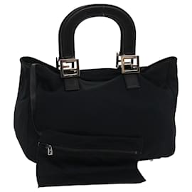 Fendi-FENDI Hand Bag Nylon Black 2321-26329-079 Auth bs6746-Black