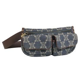 Céline Celine Macadam Denim-Gürteltasche Blau