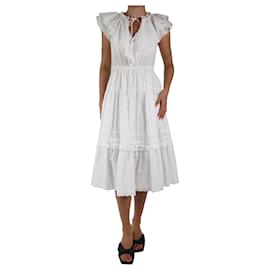 Ulla Johnson-White broderie anglaise midi dress - size US 4-White