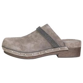 Brunello Cucinelli Grey suede clogs - size EU 37.5 Grey