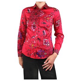 Etro Camicia rossa con stampa floreale - taglia IT 40 Rosso