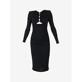 Roland Mouret-Black ruched midi dress - size UK 8-Black