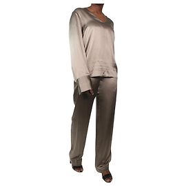 Joseph Conjunto blusa e calça de seda verde - tamanho FR 44/46 Verde