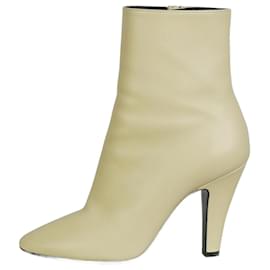 Saint Laurent-Cream leather ankle boots - size EU 38-Cream