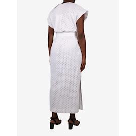 Autre Marque-White sleeveless embroidered dress with belt - size EU 40-White