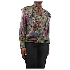 Autre Marque-Mehrfarbig bedruckte Bluse – Größe UK 10-Mehrfarben