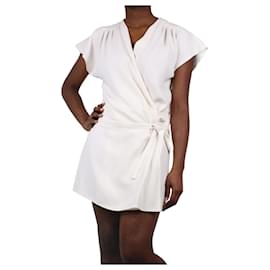 Balenciaga-Cream V-neck mini dress - size FR 40-Cream