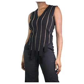 Alexander Mcqueen-Black sleeveless striped top - size S-Black