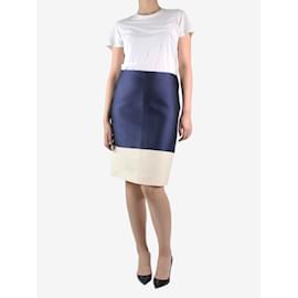 Balenciaga-Blue two-tone midi skirt - size FR 40-Blue