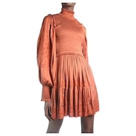 Ulla Johnson-Orange shirred dress - size US 0-Orange
