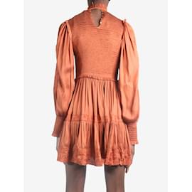 Ulla Johnson-Orange shirred dress - size US 0-Orange