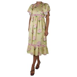 Manoush Gelbes geblümtes Midikleid – Größe FR 38 Gelb