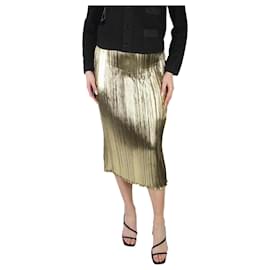 Aquazzura-Gold pleated midi skirt - size FR 36-Golden