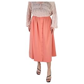 Autre Marque-Falda larga con botones en rosa - talla UK 6-Rosa