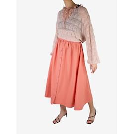 Autre Marque-Falda larga con botones en rosa - talla UK 6-Rosa