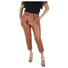 Jonathan Simkhai Braune Kunstlederhose mit Gürtel – Größe US 2 Braun