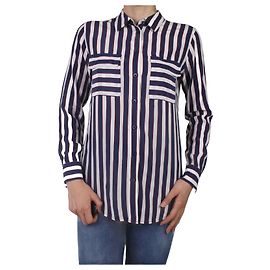 Equipment Multicoloured long-sleeved silk striped shirt - size S Multiple colors