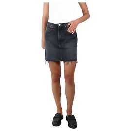 Rag & Bone Mini saia jeans preta com bainha desfiada - tamanho Reino Unido 8 Outro