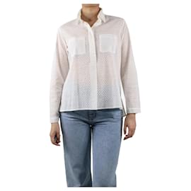 Autre Marque-White embroidered shirt - size UK 8-White