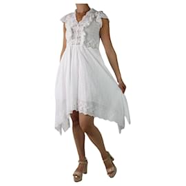 Ulla Johnson-Vestido midi de encaje bordado blanco - talla US 6-Blanco