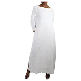 I.D. Sarrieri-Vestido branco bordado - tamanho L-Branco
