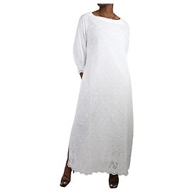I.D. Sarrieri Vestido bordado blanco - talla L Blanco