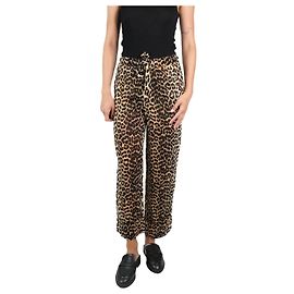 Ganni Leichte Hose mit Leopardenmuster – Größe EU 36 Schwarz