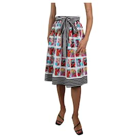 Mary Katrantzou-Multicolour stamps print midi skirt - size UK 8-Multiple colors