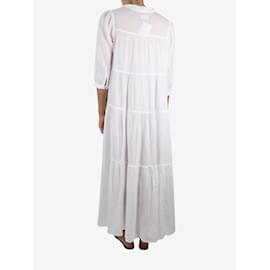 Autre Marque-Vestido midi de algodón blanco con lazo en el cuello - talla S-Blanco