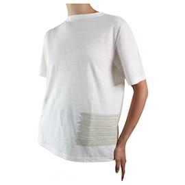 Fabiana Filippi-Weißes T-Shirt mit bestickten Details – Größe UK 8-Weiß