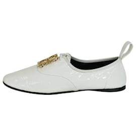 Loewe-White patent leather anagram derby shoes - size EU 38-White