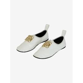 Loewe-Sapatos derby com anagrama de couro envernizado branco - tamanho UE 38-Branco