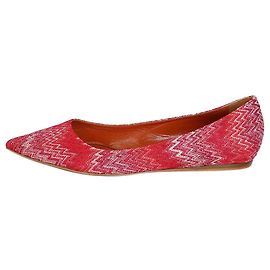 Missoni Red zig-zag pointed-toe flats - size EU 38 Red