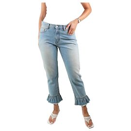 Msgm Calça jeans azul com babados - tamanho IT 44 Azul